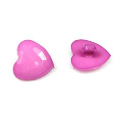  Knap - hjerte af resin. Lys lilla